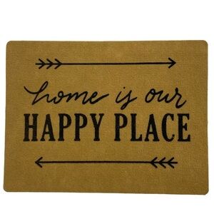 Mohawk Indoor Outdoor Doormat Happy Place Arrow Rectangle Neutral Brown 18X24 in